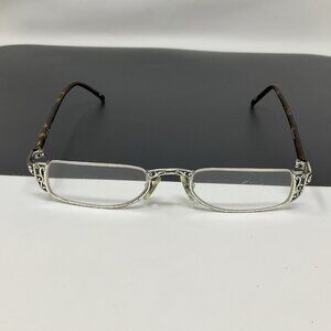 Brighton Shakespeare Reading SR047 Eyeglasses Silver Tortoise 140 +1.00 Readers